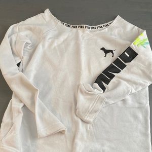 Pink over the shoulder sweater